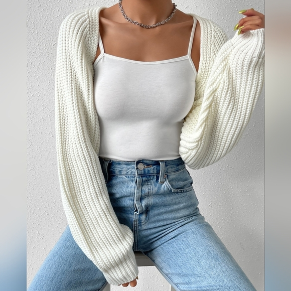 Easy Days Open Front Cardigan - White - Picture 3 of 5